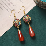 Boucles d'Oreilles Tibétaines Mantra de Feu - Univers TIbet