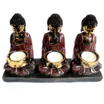 Bouddhas Antiques Dévots avec Bougeoirs - Univers TIbet