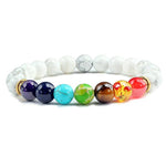 bracelet 7 chakras blanc-Unvers Tibet