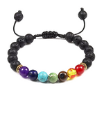 Bracelet 7 Chakras Pierre de Lave Ajustable - Univers tibet