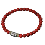 Bracelet Bouddhiste Porte Bonheur Howlite Rouge - UNIVERS TIBET