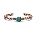 Bracelet Cuivre Torsadé Turquoise Simple - Univers TIbet