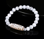 Bracelet Dzi 9 Yeux Guerison - Agate Blanche - Univers TIbet