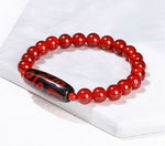 Bracelet Dzi 9 Yeux Guérison - Agate Rouge - Univers Tibet