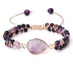 Bracelet Tibétain Perles d'Agate Violette - Univers Tibet