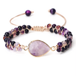 Bracelet Tibétain Perles d'Agate Violette - Univers Tibet