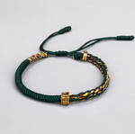 Bracelet Tibétain Porte-Bonheur Mantra - Vert - univers tibet