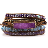 Bracelet Wrap Améthyste et Druse Violette - Univers TIbet