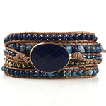 Bracelet Wrap Lapis Lazuli Sodalite et Howlite Bleue - Univers Tibet