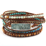 Bracelet Wrap Turquoise et Druse Bleue - Univers TIbet