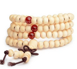 Bracelet Mala 108 Perles Bois de Santal Blanc