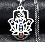 Pendentif OM 7 Chakras Fleur de Lotus