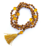 Mala Tibétain Rudraksha Citrine