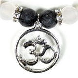 Bracelet Labradorite Agate Blanche et OM