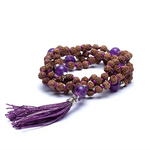 Mala Tibétain Rudraksha Améthyste