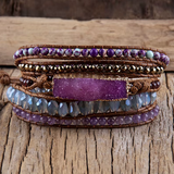 Bracelet Wrap Améthyste et Druse Violette