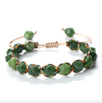 Bracelet Tibétain Tissé Jade