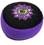 Purple and Black OM Meditation Cushion