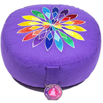 Purple Multicolored Flower Meditation Cushion