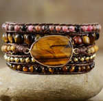 bracelet wrap - oeil de tigre - Univers Tibet