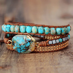 bracelet wrap turquoise - univers tibet