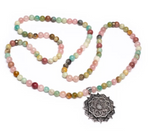 Mala Quartz rose/ Amazonite/ Rhodonite - Univers Tibet