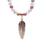 Tibetan Rose Quartz Mala - Agate and Rhodochrosite