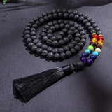 Tibetan Lava Stone Mala - 7 Chakras