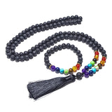 Tibetan Lava Stone Mala - 7 Chakras