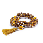 Mala Tibétain Rudraksha Citrine - Univers Tibet