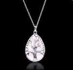 Pendentif Arbre de Vie Cristal Rose - Univers Tibet