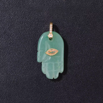 Pendentif Main de Fatma Aventurine Verte - Univers Tibet