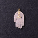 Pendentif Main de Fatma Quartz Rose - Univers Tibet