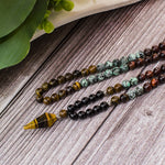 Tibetan Mala Tiger's Eye and Turquoise