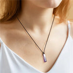 Geometric Amethyst Natural Stone Pendant