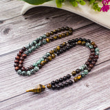 Tibetan Mala Tiger's Eye and Turquoise