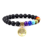 bracelet 7 chakra avec arbre de vie-Unvers Tibet