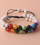 bracelet 7 chakras authentique Blanc - univers tibet