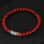 bracelet bouddhiste porte bonheur howlite rouge - univers tibet