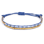 bracelet tibétain protection cristal et cuivre bleu marine - univers tibet