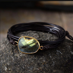 bracelet wrap labradorite couleur brun - Univers Tibet