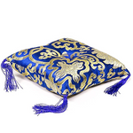 coussin bol chantant brodé bleu - univers tibet