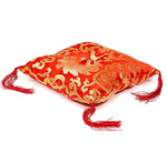 Coussin pour bol chantant brodé rouge 18X18