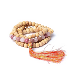 mala tulsi thulite et quartz rose - univers tibet