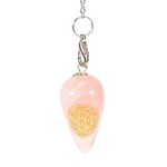 pendule fleur de vie quartz rose - univers tibet