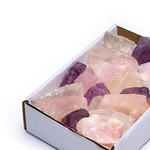 box pierres naturelles quartz rose, améthyste, cristal de roche - Univers Tibet